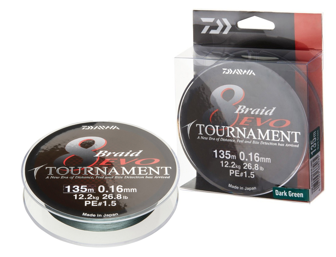 Daiwa TOURNAMENT 8 BRAID EVO 135m Chartreuse Various sizes