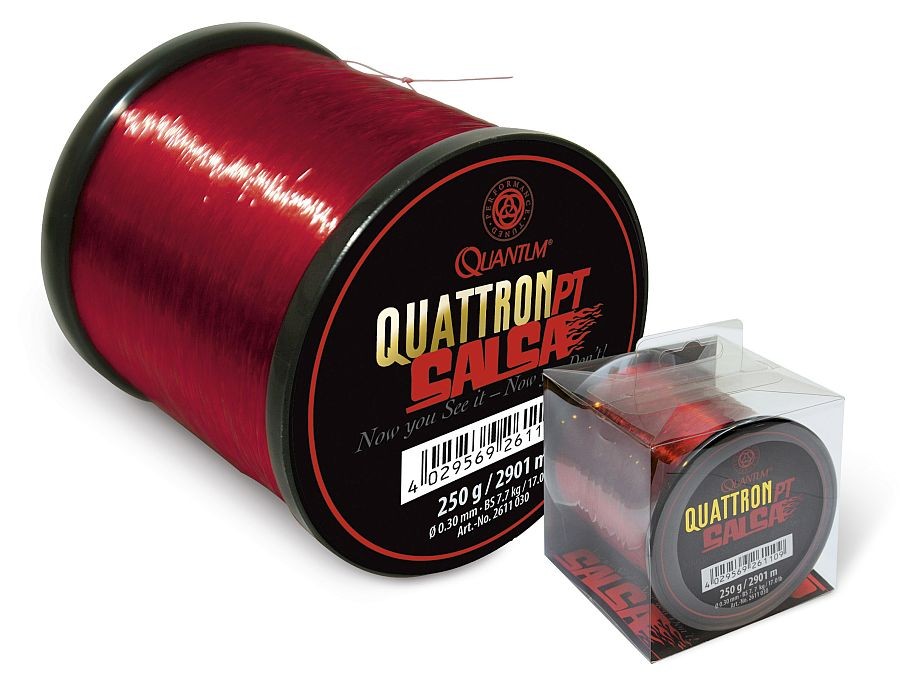 rote Monofile-Angelschnur 2131m-3000m QUANTUM Quattron Salsa 0,25mm-0,35mm