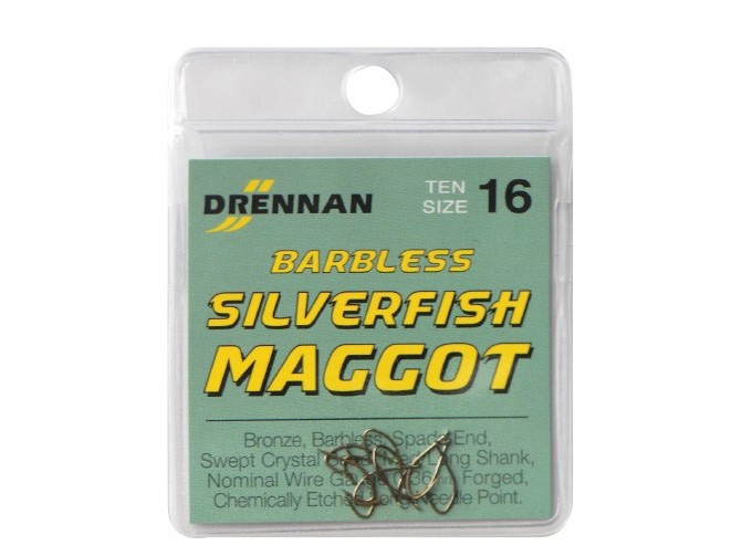 Drennan Silverfish Maggot Barbless Hooks All Sizes 