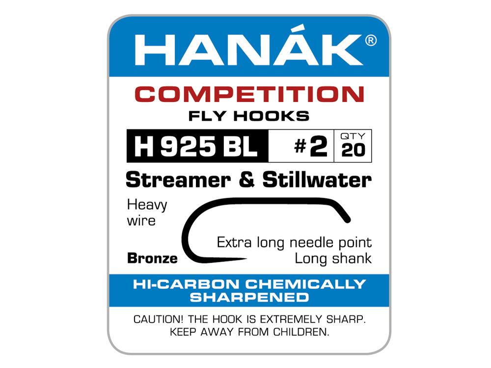 #6 25pcs. sizes fly hooks #10 Hanak 900BL Streamer 