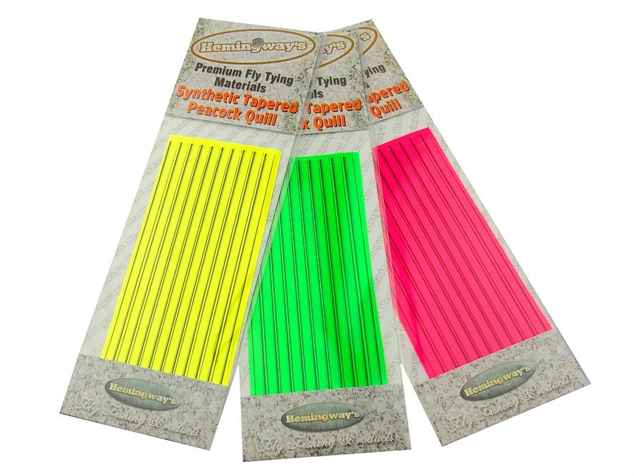Hemingway's Synthetic Tapered Peacock Quill Fluo Fly tying