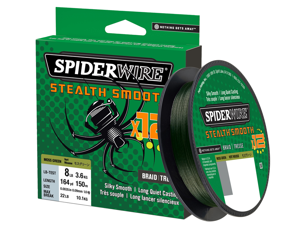 Spiderwire NEW Stealth Smooth 12 Fishing Braid Moss Green All B/S 150m 