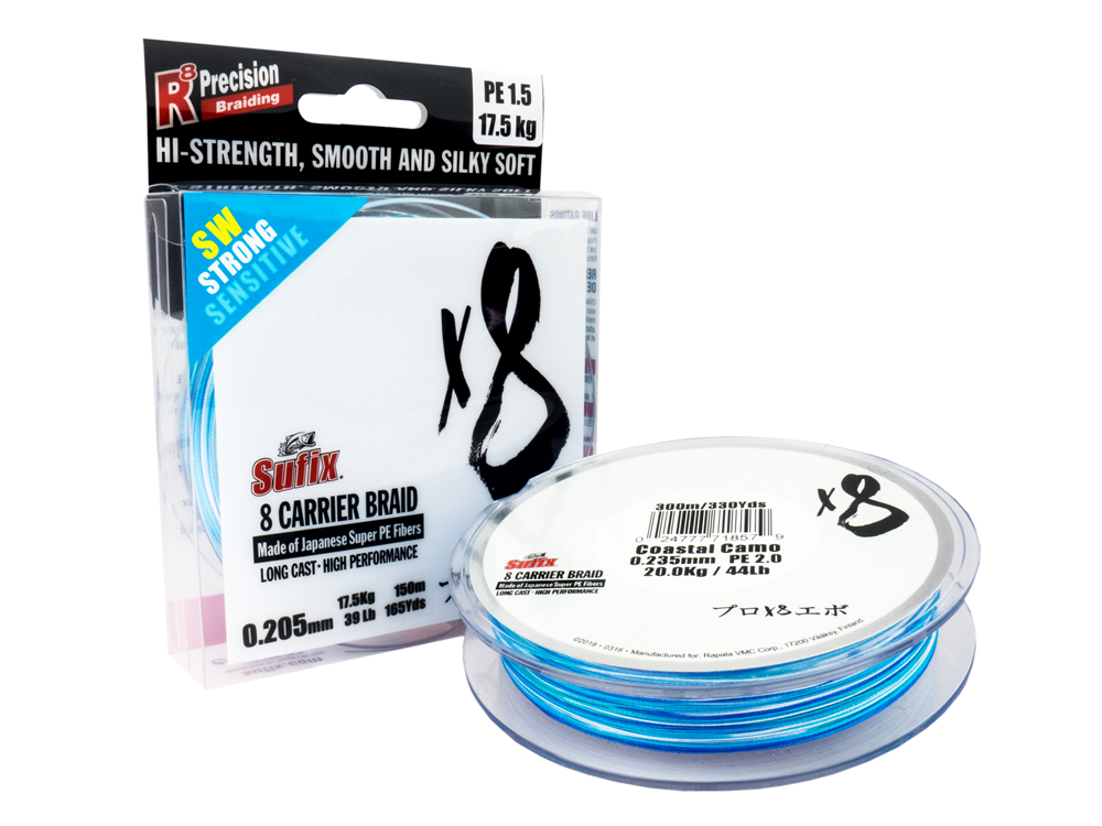 Sufix Braided lines X8 Braid Coastal Camo - Sea Fishing Braid