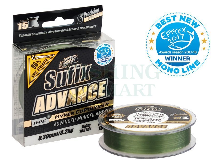 Sufix Monofilament Lines Advance Lo-Vis Green - Spinning Monofilament  mainlines - FISHING-MART