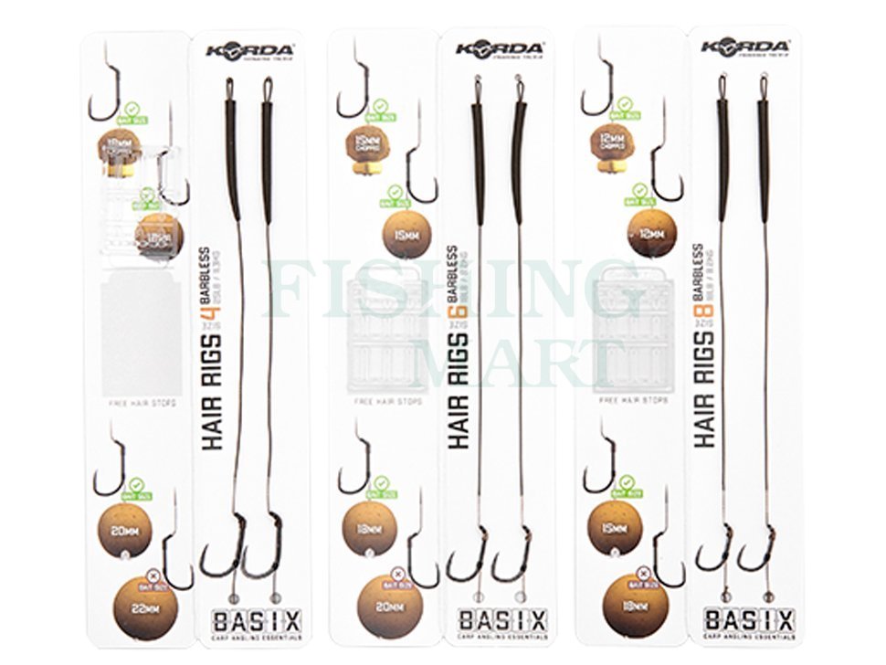 Carp Fishing Ready Tied Hair Rig Leader Barbed X Strong Hooks Method Feeder 25lb 