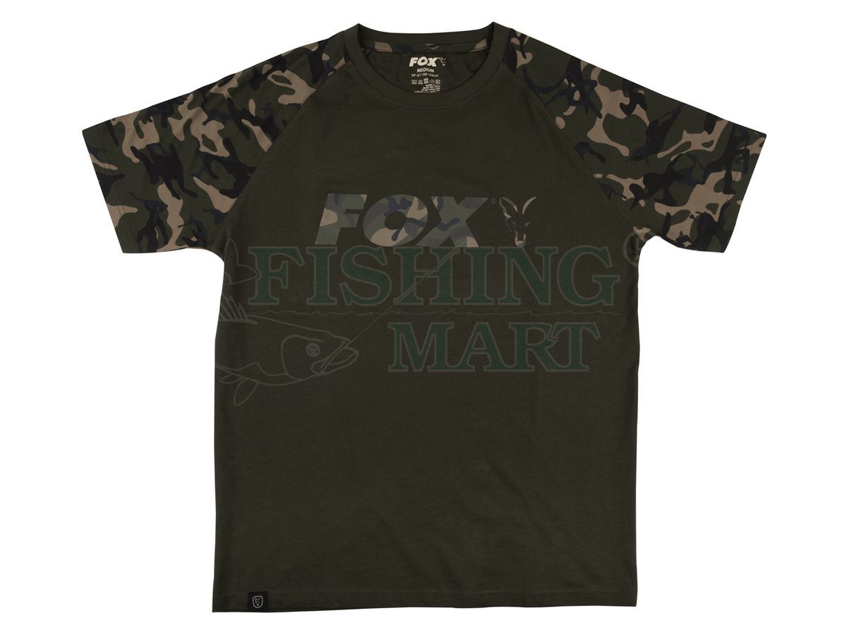 FOX NEW Camo Khaki Carp Fishing T-Shirt All Sizes Raglan Style 