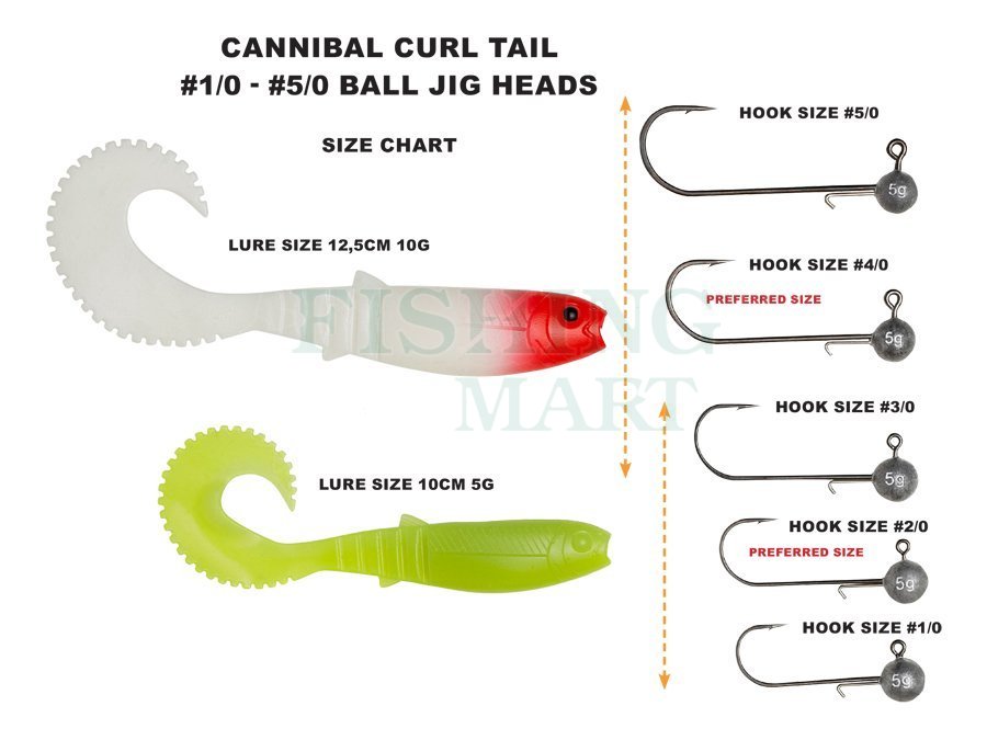 Savage Gear Przynęty Cannibal Curl Tail Bulk - Przynęty miękkie