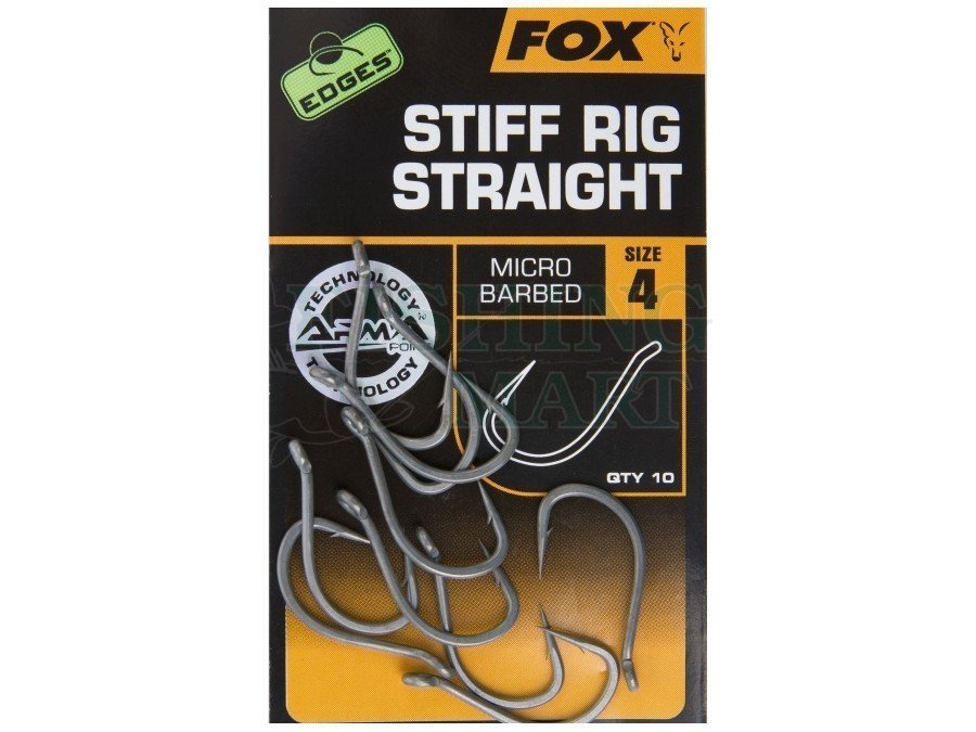 FOX Hooks Carp EDGES Stiff Rig Straight - Carp hooks - FISHING-MART