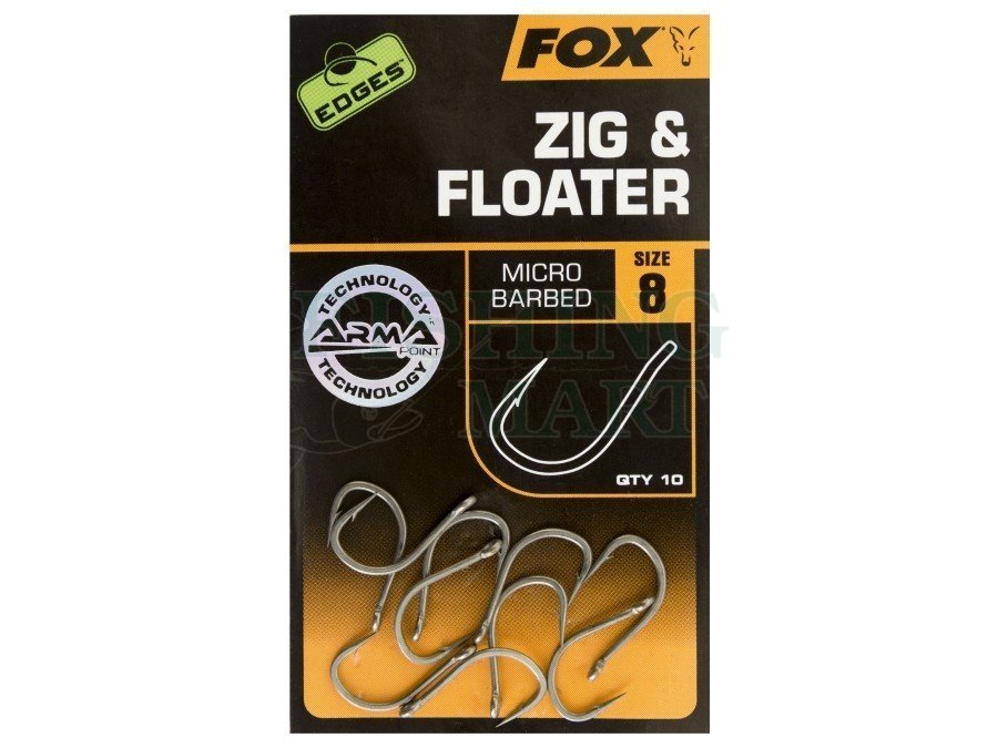 Fox Edges Zig Floater Hooks 10pk ALL VARIETIES Carp fishing tackle 