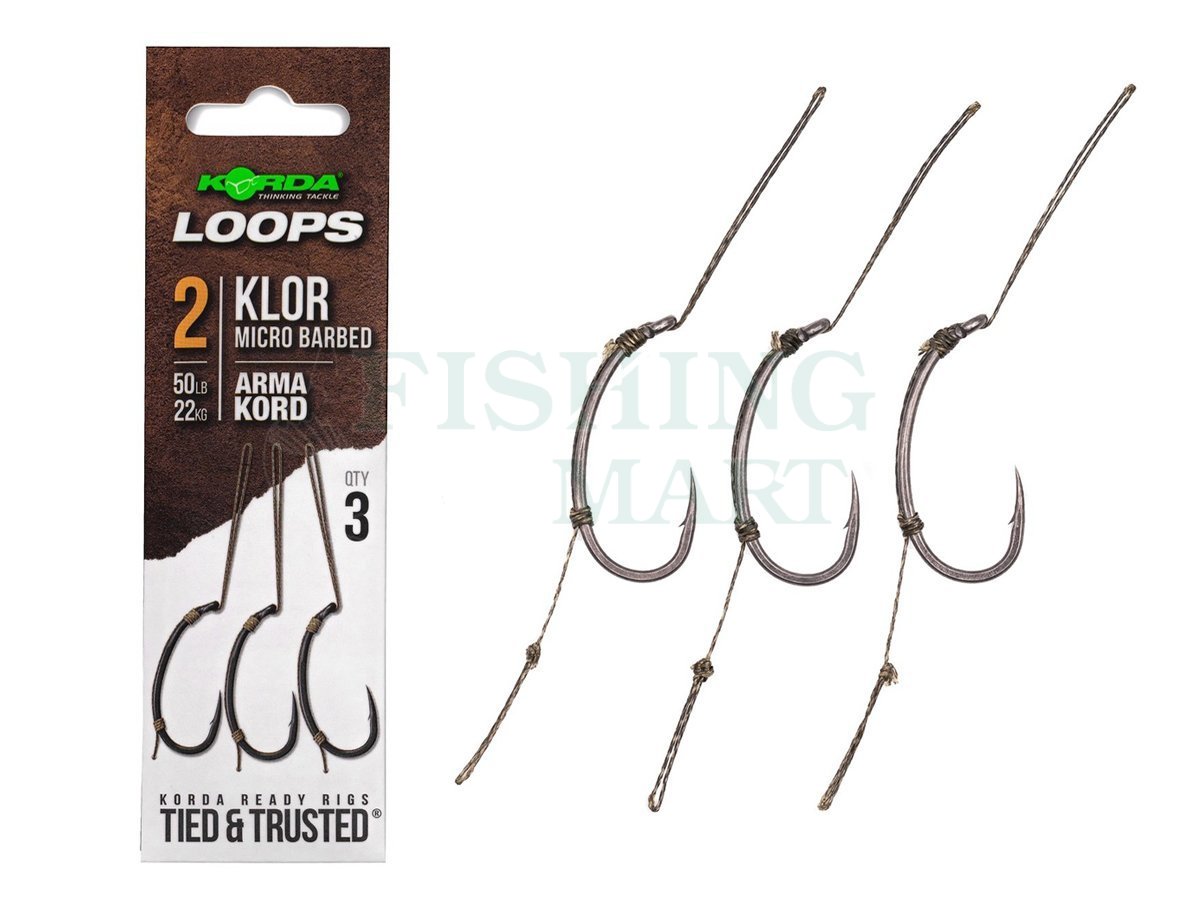 Korda Hooks Loop Rigs Klor Micro Barbed - Carp hooks - FISHING-MART