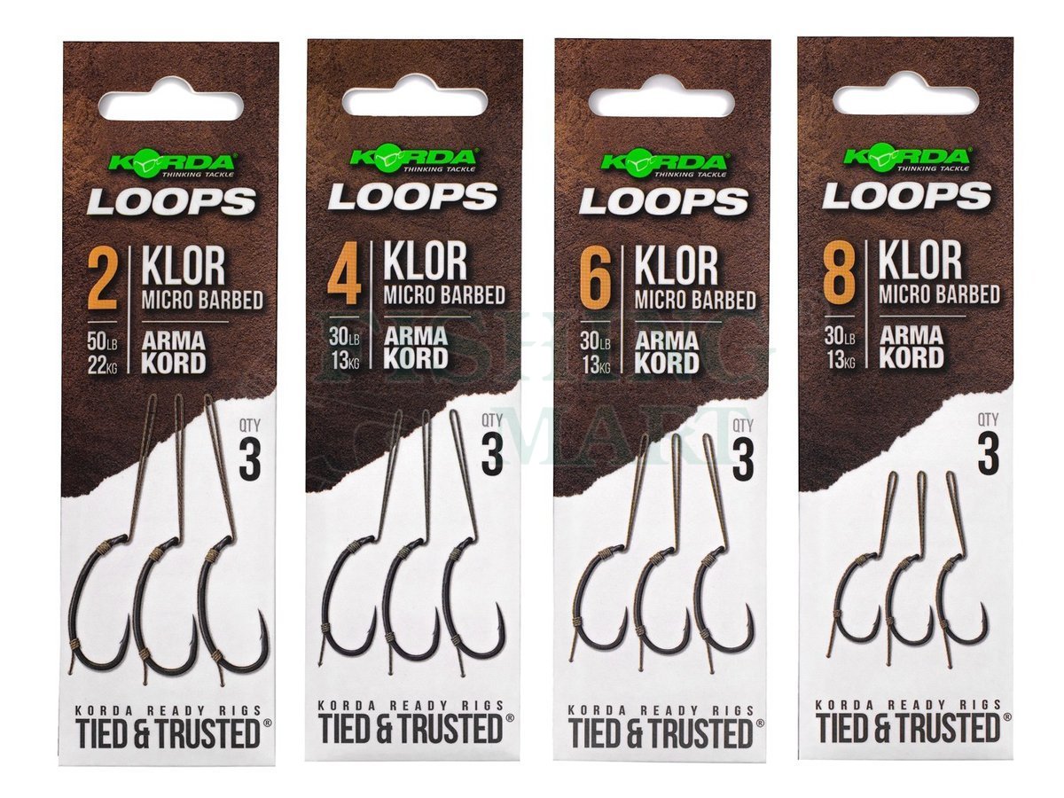 Korda Hooks Loop Rigs Klor Micro Barbed - Carp hooks - FISHING-MART