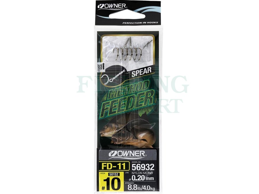 Owner Hooks with leaders Method Feeder FD-11 Spear - Hooks and