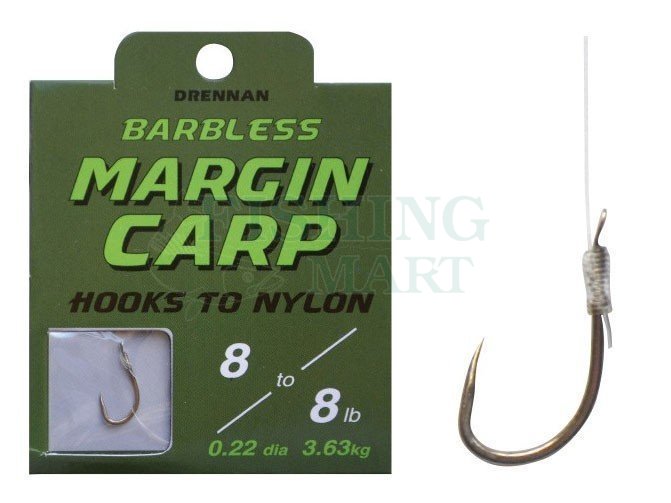 Carp Hair Rig Barbless  Hooks to Nylon Size 8 to 8lbs 