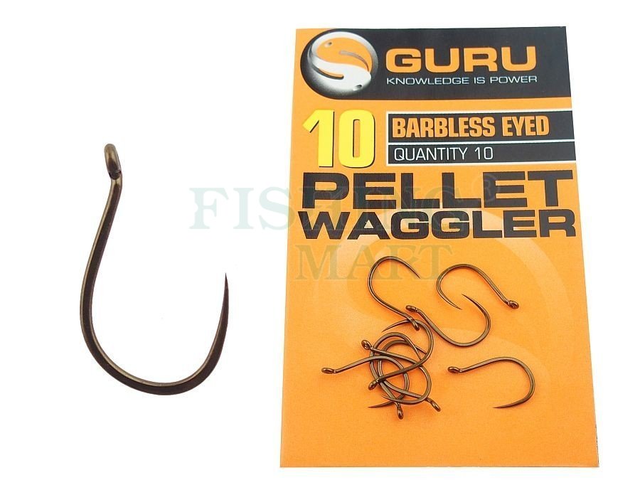 GURU PELLET WAGGLER HOOKS SIZE 10 10pcs FOR MATCH COARSE FISHING 