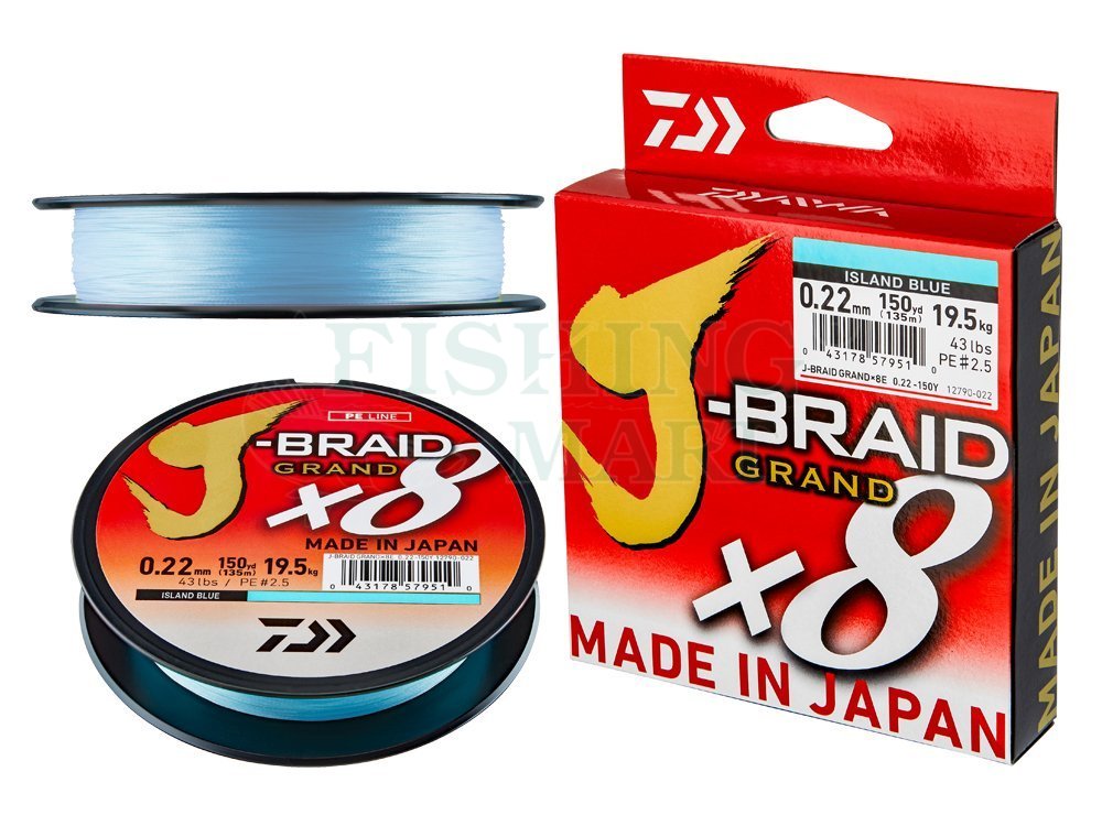 NEW Daiwa J-BRAID GRAND 8X 8lb 300YD SPOOL ISLAND BLUE JBGD8U8-300IB 