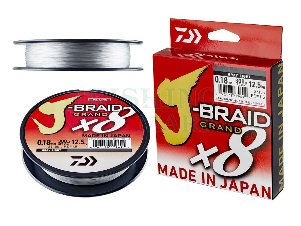 Daiwa J-Braid Grand x8 Gray Light Braided Line