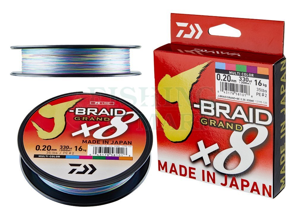 Daiwa Braided lines J-Braid Grand X8 - multi-color - Braided lines - FISHING -MART