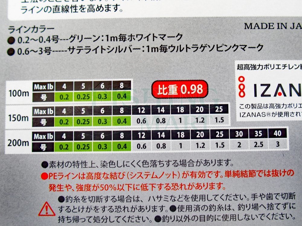 YGK G-Soul EGI-Metal WX4 PE #0.4 #1.0 150m Braided line Made in Japan 
