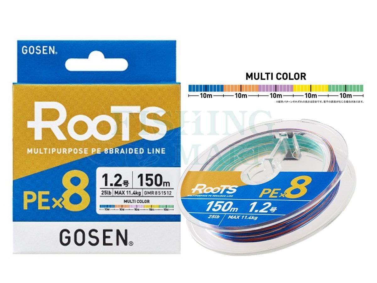 Braided lines Gosen RooTS PE X8 Multipurpose