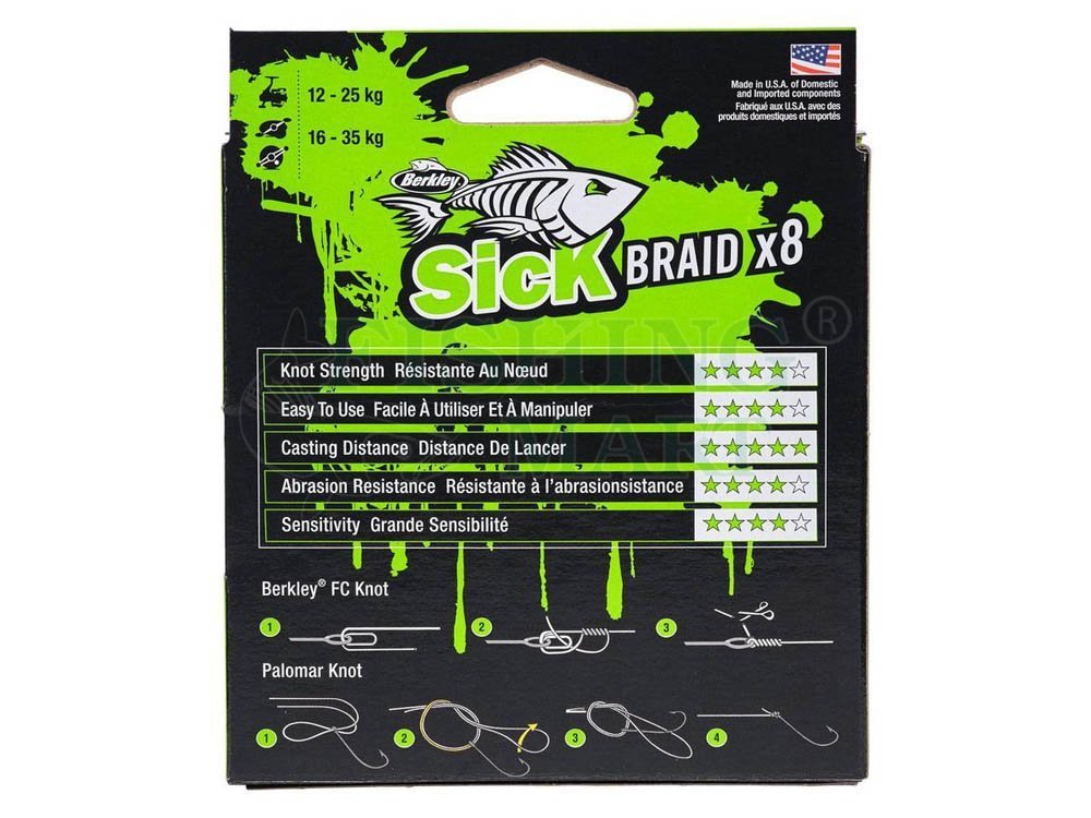 BERKLEY - X9 BRAID 8 LB / LOW-VIS GREEN