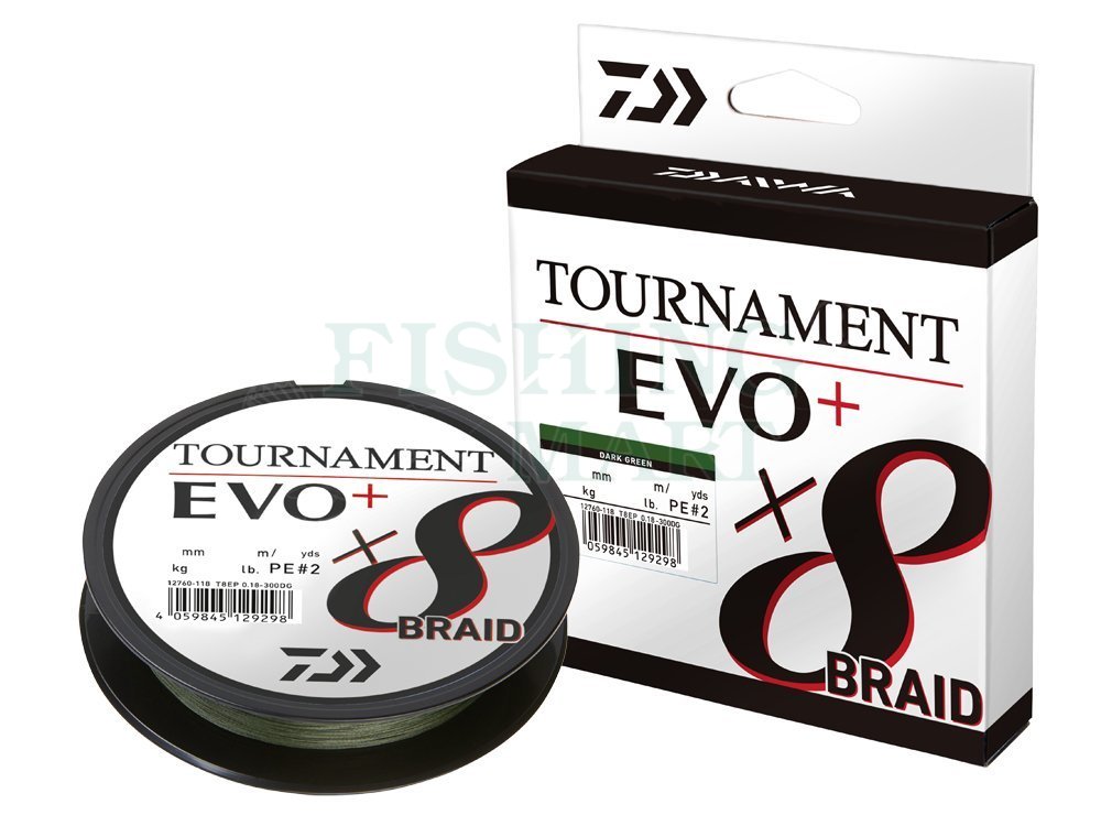 Daiwa Braided lines Tournament X8 Braid Evo+ Dark Green - Braided