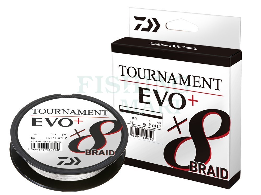 Braided lines Daiwa Tournament X8 Braid Evo+ White