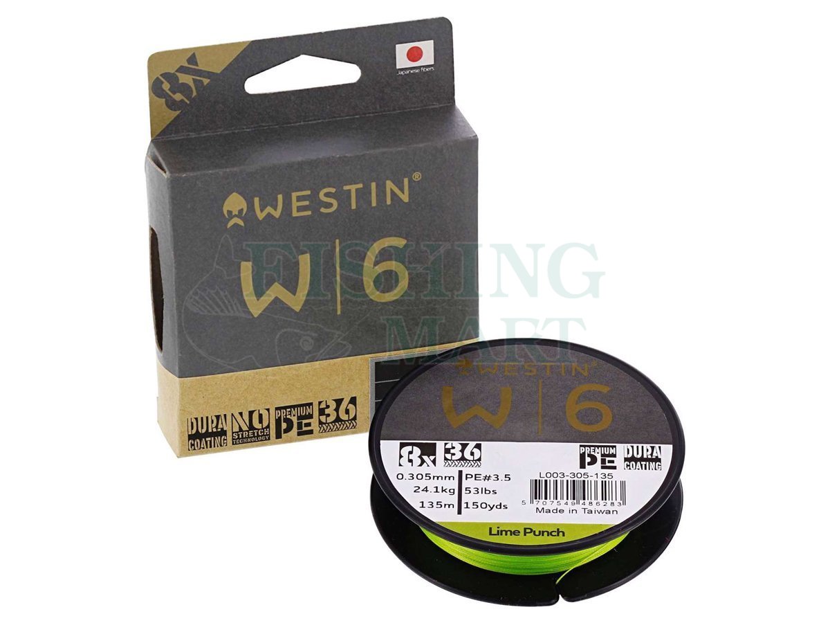 Westin W6 8 Braid Lime Punch - Braided lines - FISHING-MART