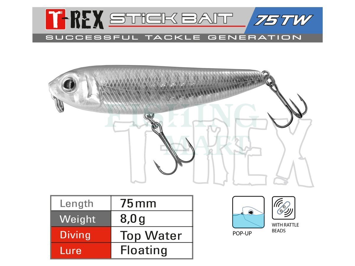 Jenzi T-Rex Stick Bait 75 TW - Lipless Lures - FISHING-MART