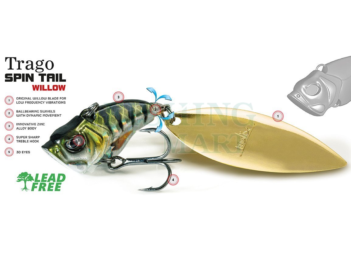 Spinning Tail Lures Molix Trago Spin Tail Willow