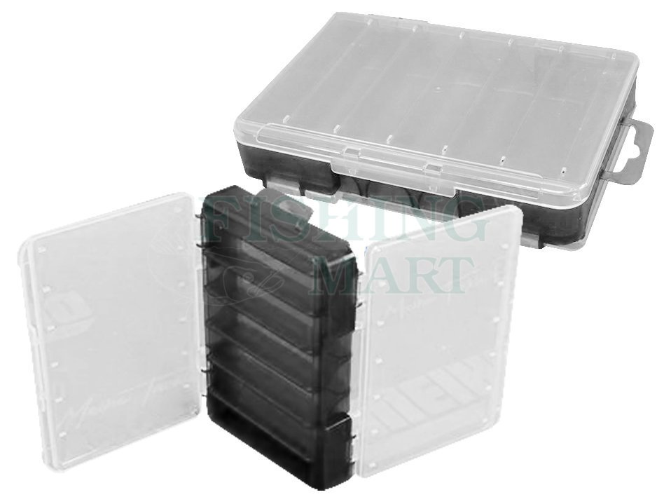 Box Meiho Reversible Two Sided Plastic Lure Case - Clear / Black Translucent