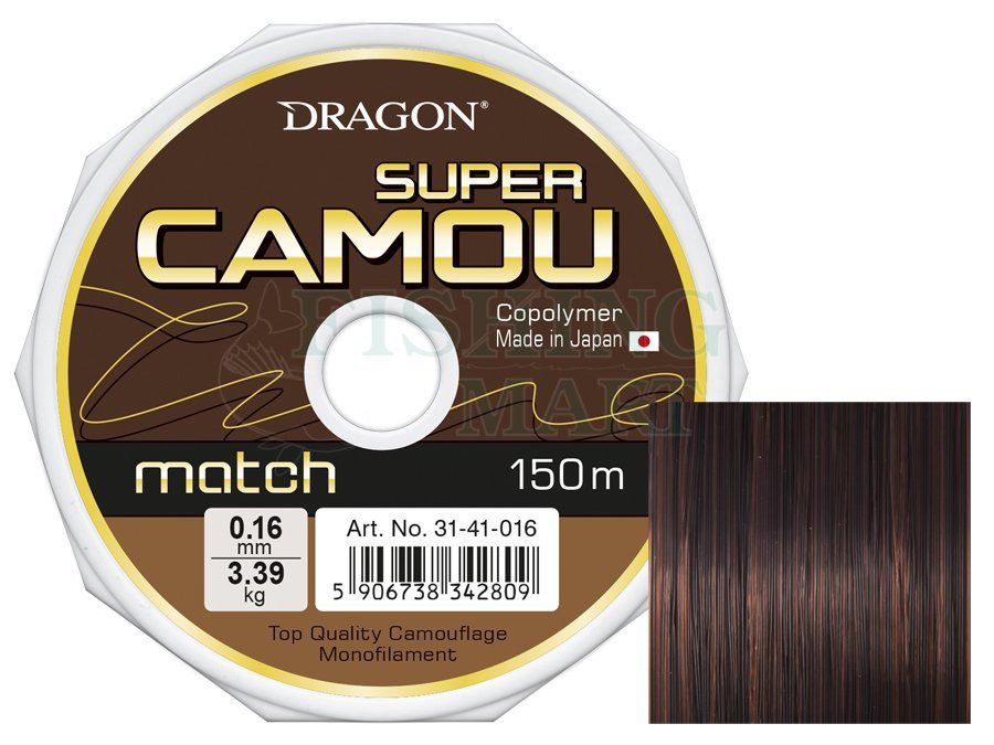 Dragon Super Camou Match monofilament line 150m dark camou 0,14-0,25mm 
