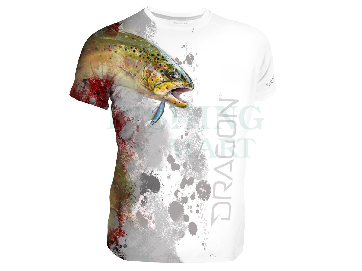 Breathable T-shirt Dragon - trout white M