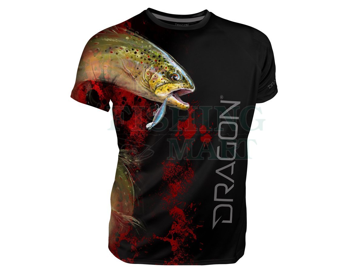 Dragon Breathable T-shirt Dragon - trout black - T-shirts and shirts -  FISHING-MART