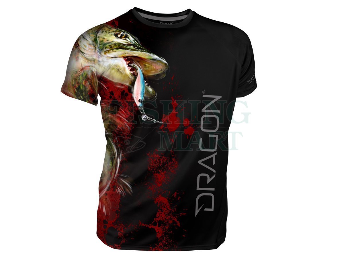 Dragon Breathable T-shirt Dragon - pike black - T-shirts and shirts -  FISHING-MART