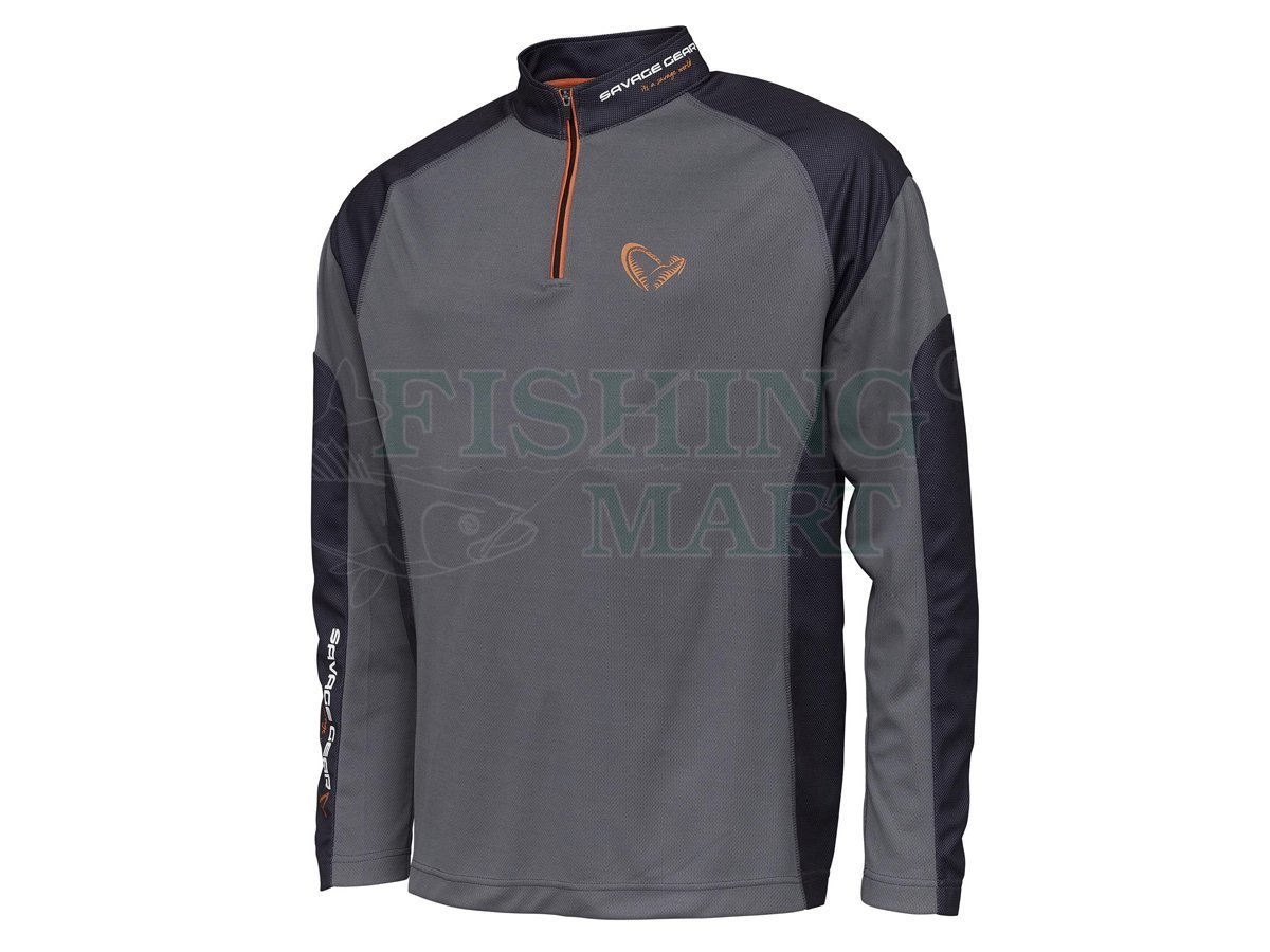 Savage Gear Shirts Long Sleeve Tournament Shirt 1/2 Zip Sedona