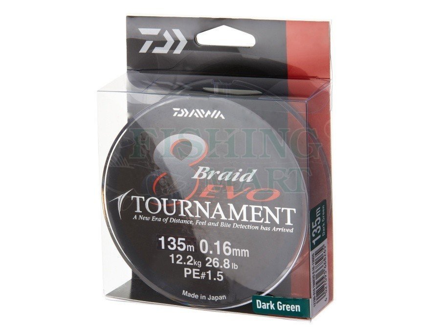 Daiwa Tournament 8 Braid EVO/300m/Dark Green/Braided Fishing Line 