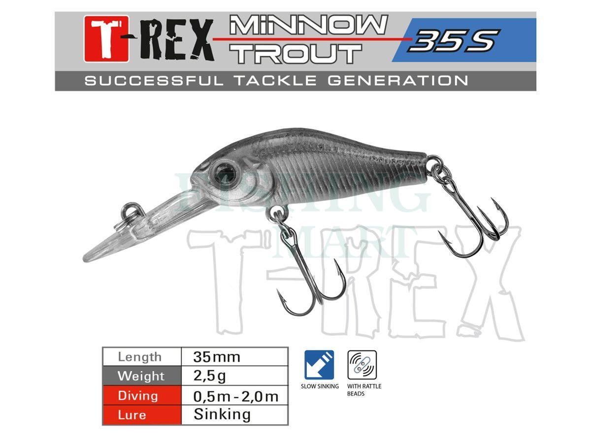 Jenzi T-Rex Wobbler Minnow Trout 35 S - Lures crankbaits - FISHING