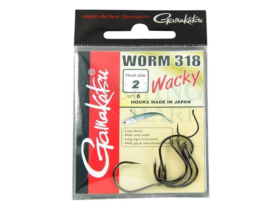 Gamakatsu Hooks Worm 318 Wacky - Hooks for baits and lures - FISHING-MART