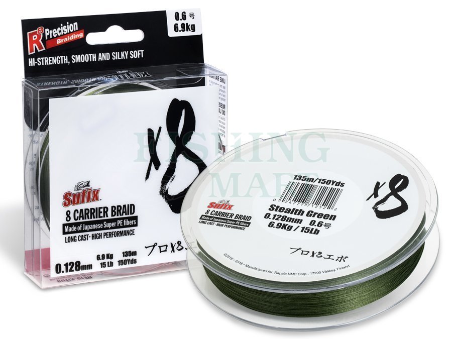 Sufix X8 Braid Stealth Green - Braided lines - FISHING-MART