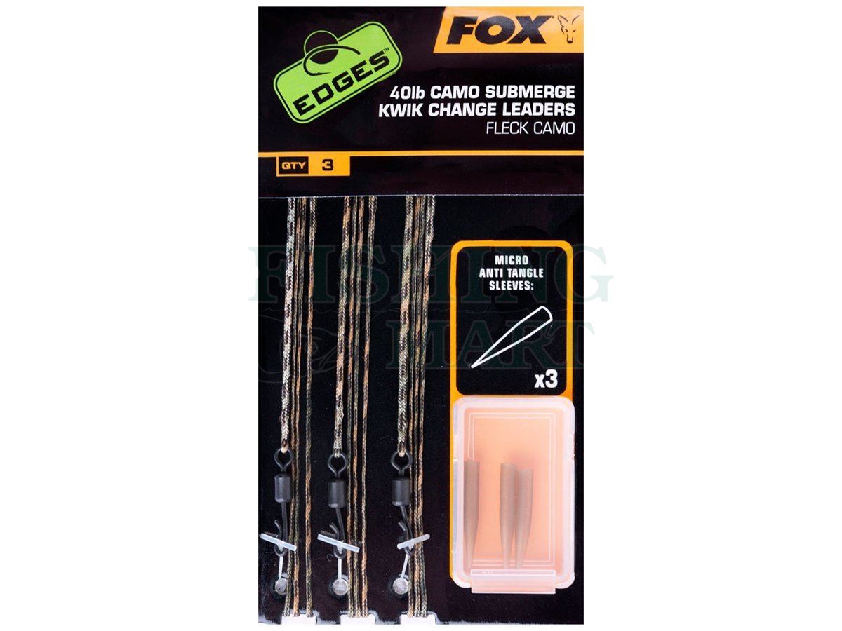 Fox Edges Submerge Camo Leader Power Grip Lead Clip Kwik Change-Karpfenangeln 