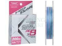 Braid Line Toray Super Strong PE X8 Multicolor 200m 21lb #1.5