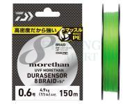 Plecionka Daiwa UVF Morethan Dura Sensor X8 + Si2 Lime Green 150m #0.8