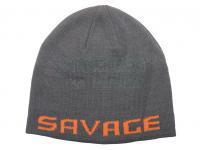 Savage Gear Logo Beanie One Size - Rock Grey / Orange