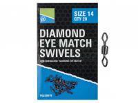 Preston Diamond Eye Match Swivels - Size 14 | 20 per pack