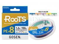 Braid Line Gosen RooTS PE X8 Multipurpose Braided Line Multicolor 150m #2.0