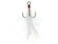 Treble Hooks BKK Feathered Spear 21 SS White #1
