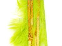 Hareline Zonkery z królika Bling Rabbit Strips - Chartreuse with Holo Gold Accent