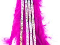 Hareline Zonkery z królika Bling Rabbit Strips - Hot Pink with Holo Silver Accent