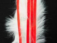 Hareline Zonkery z królika Bling Rabbit Strips - White with Fl Fire Red Accent