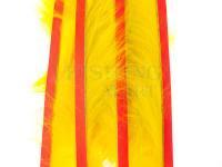 Hareline Bling Rabbit Strips - Yellow with Fl Fire Red Accent